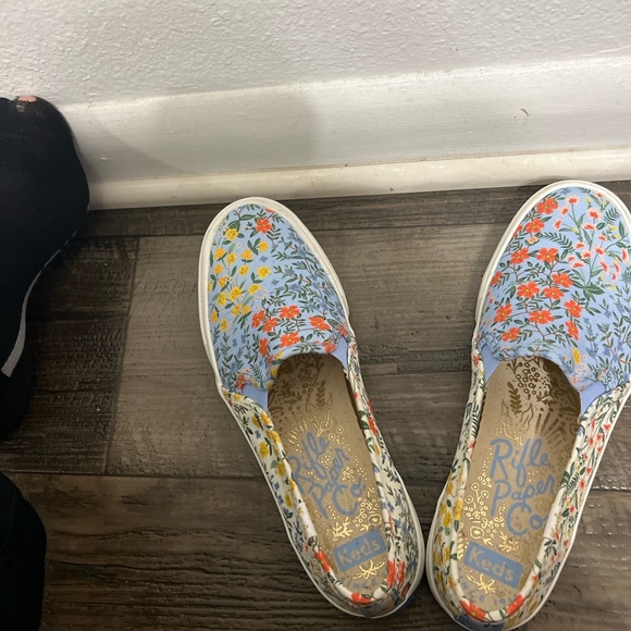 Keds Women's Floral Canvas Slip-On Sneakers - Blue, Yellow, and Red - Picture 5 of 6